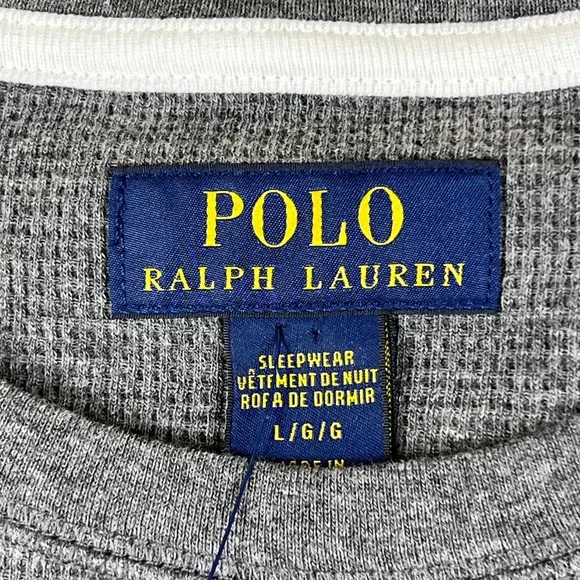 Polo Ralph Lauren Thermal Waffle Knit Shirt Mens L Gray Long Sleeve Pony NWT - Picture 6 of 11